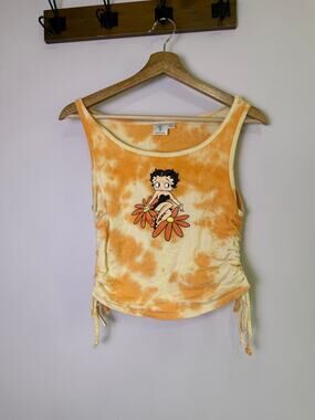 Betty Boop Tie Dye Ruched Side Tank Top Y2K Women’s Medium